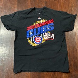 Majestic CHICAGO CUBS 2016 World Series Champions Large T-Shirt